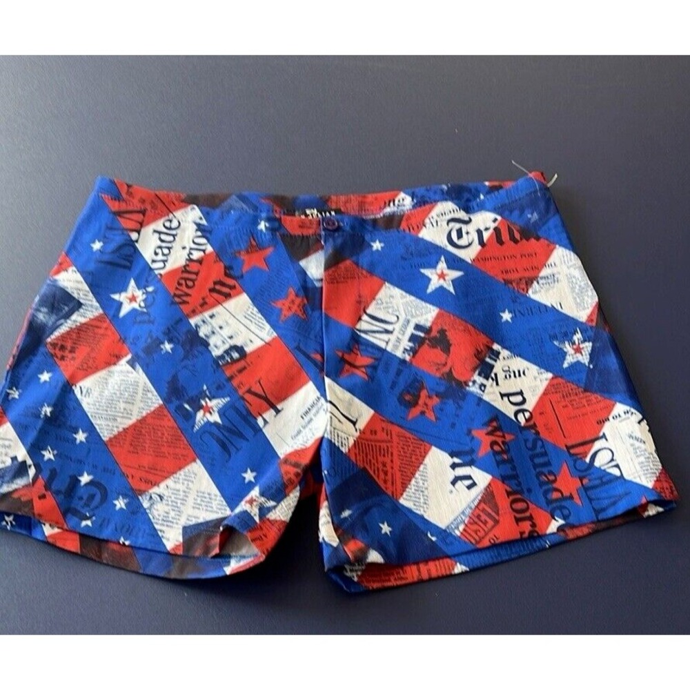 San‎ Julian Shorts Womens Large New Paper Print Y2K 2000